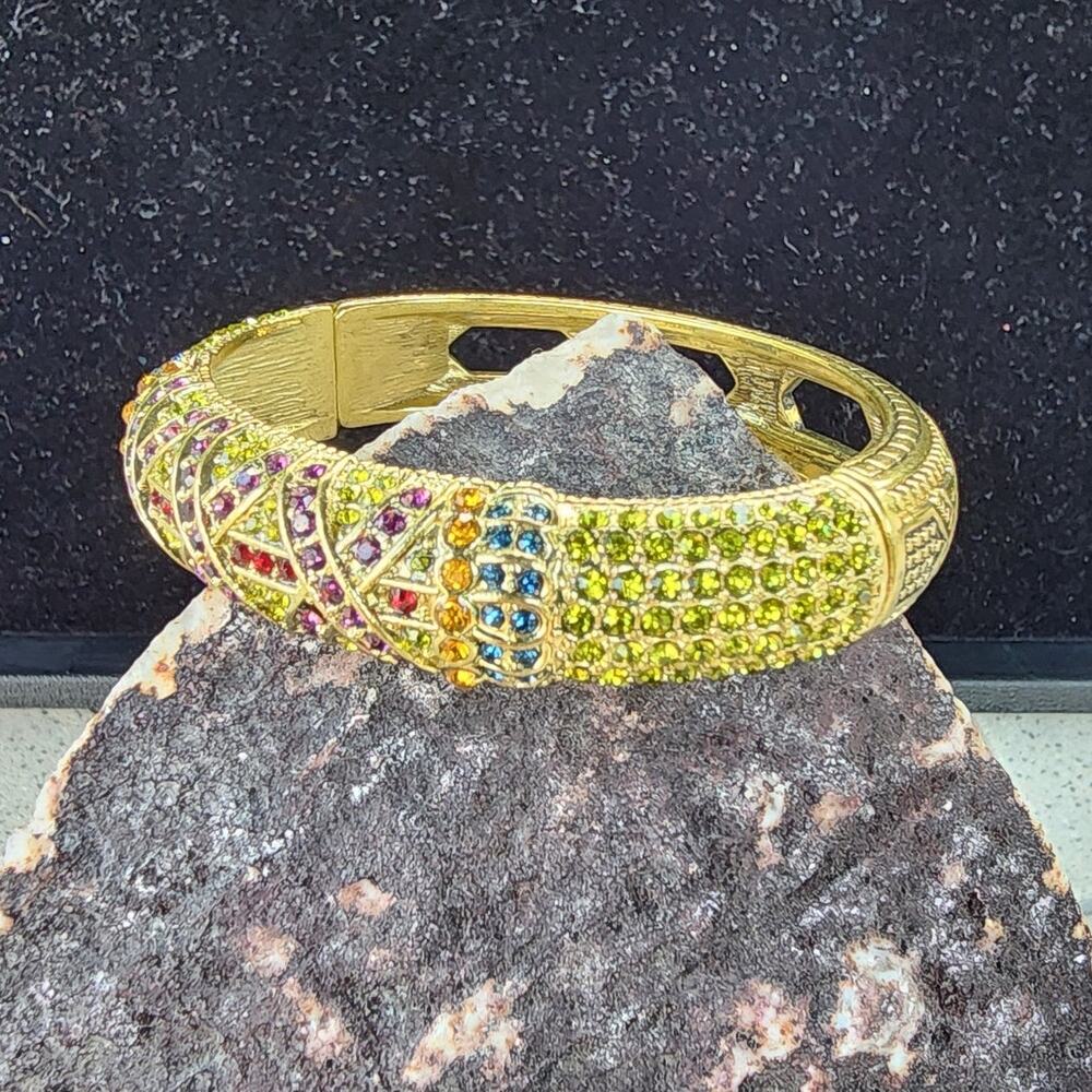 Heidi Daus Triple Play X-Ceptional Crystal Dome Bangle Bracelet - Picture 11 of 13